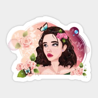 Roses girl Sticker